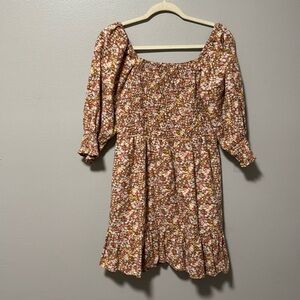 Sim and Sam Floral smock dress large